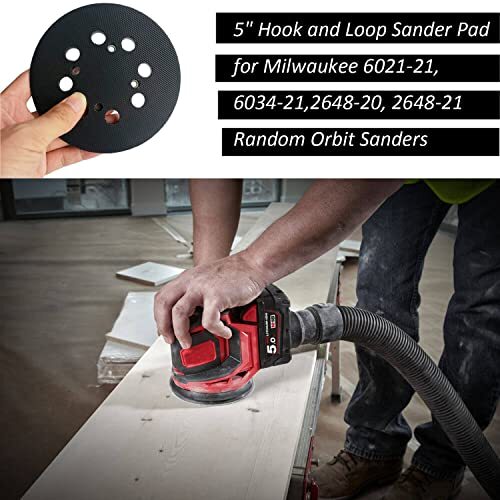 2 Pack 5 Inch 8 Hole Hook-and-Loop Orbital Sander Pad for Ryobi RS290, RS240,
