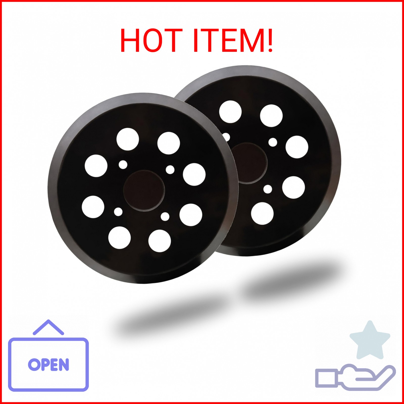 2 Pack 5 Inch 8 Hole Hook and Loop Sander Pad for Ridgid R2600, R2601 5″ Random