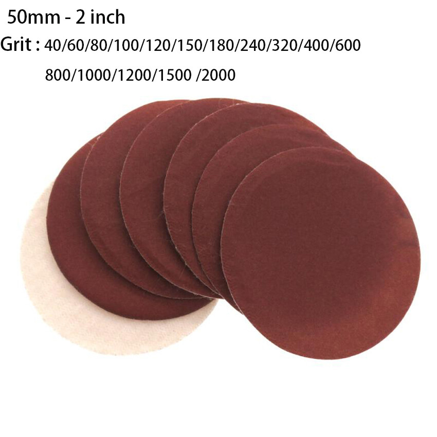 2″ 50mm Sanding Discs Orbital Sander Pads Hook & Loop Sandpaper Red 40-2000 Grit