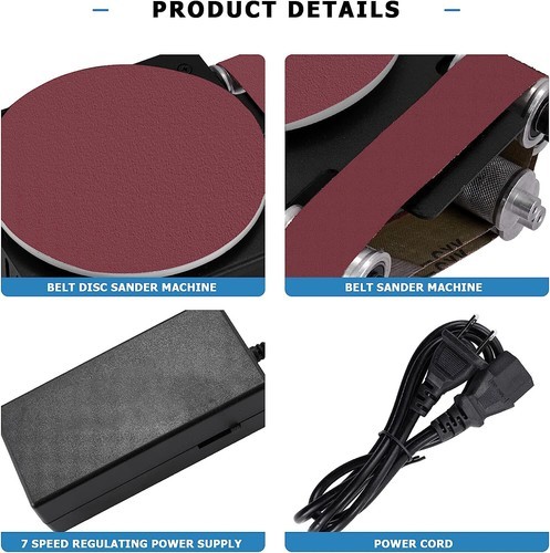 Disc Mini Belt Sander Sharpener Electric Bench With 10 Belts & Sanding Papers