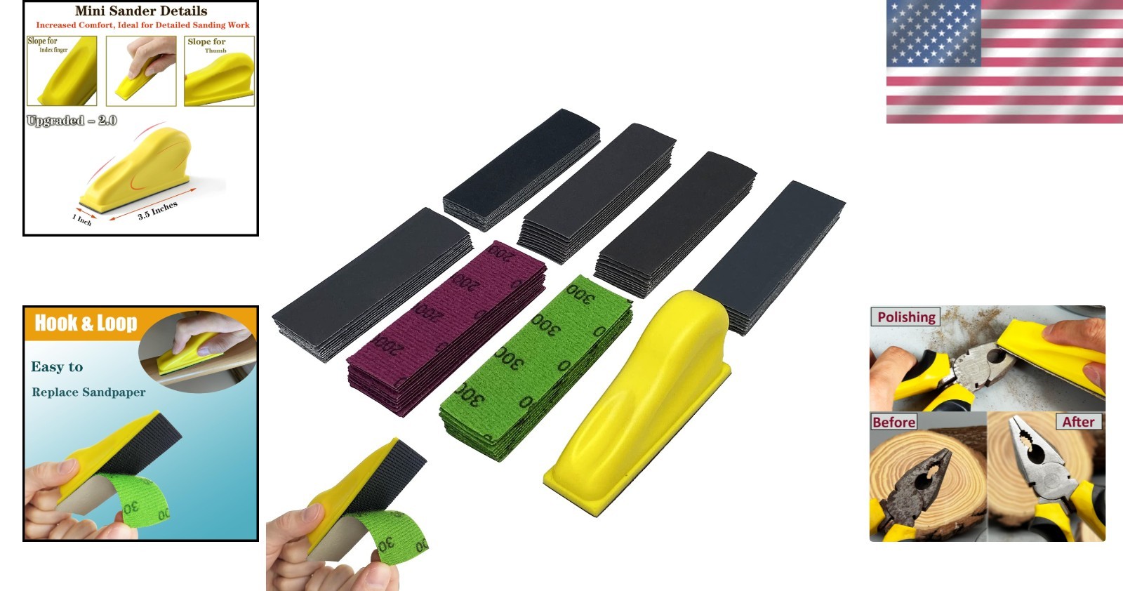 Complete Kit of 70PCS Grit 400-3000 Sandpaper & Sanding Block for Fine Detailing