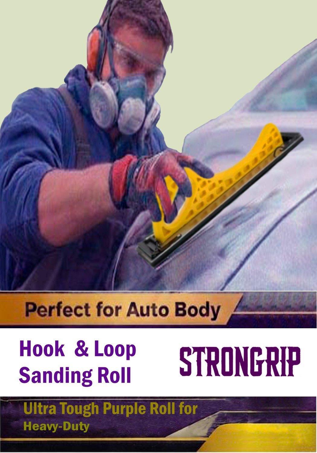 Strongrip Ceramic Mesh Roll 2-3/4 in x 22 yd Hook and Loop Purple – Choose Grit