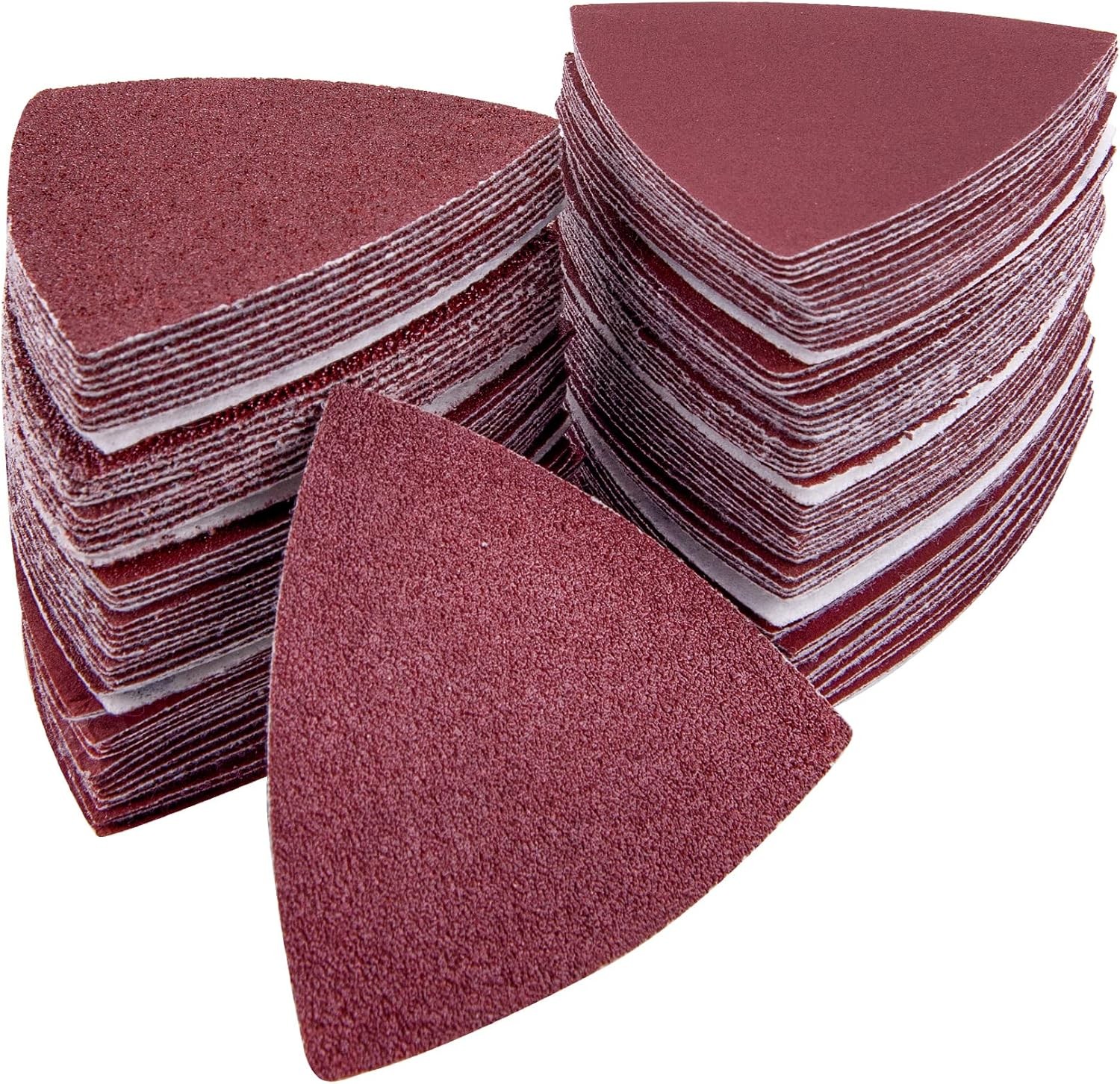 100 Pieces Triangle Sanding Pads Triangular Sandpaper Sanding Sheets Fit for 3-1