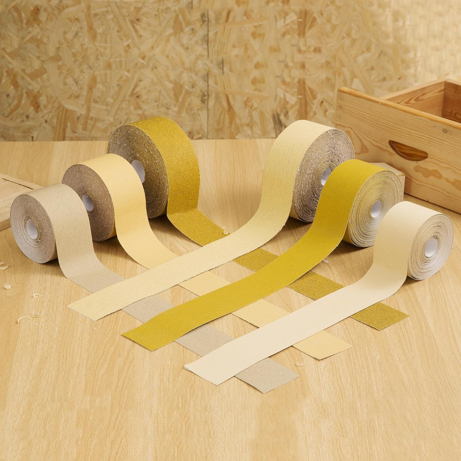 80 Grit Sandpaper Roll 20 Yard Long Continuous Roll,2-3/4” Wide Adhesive Backed