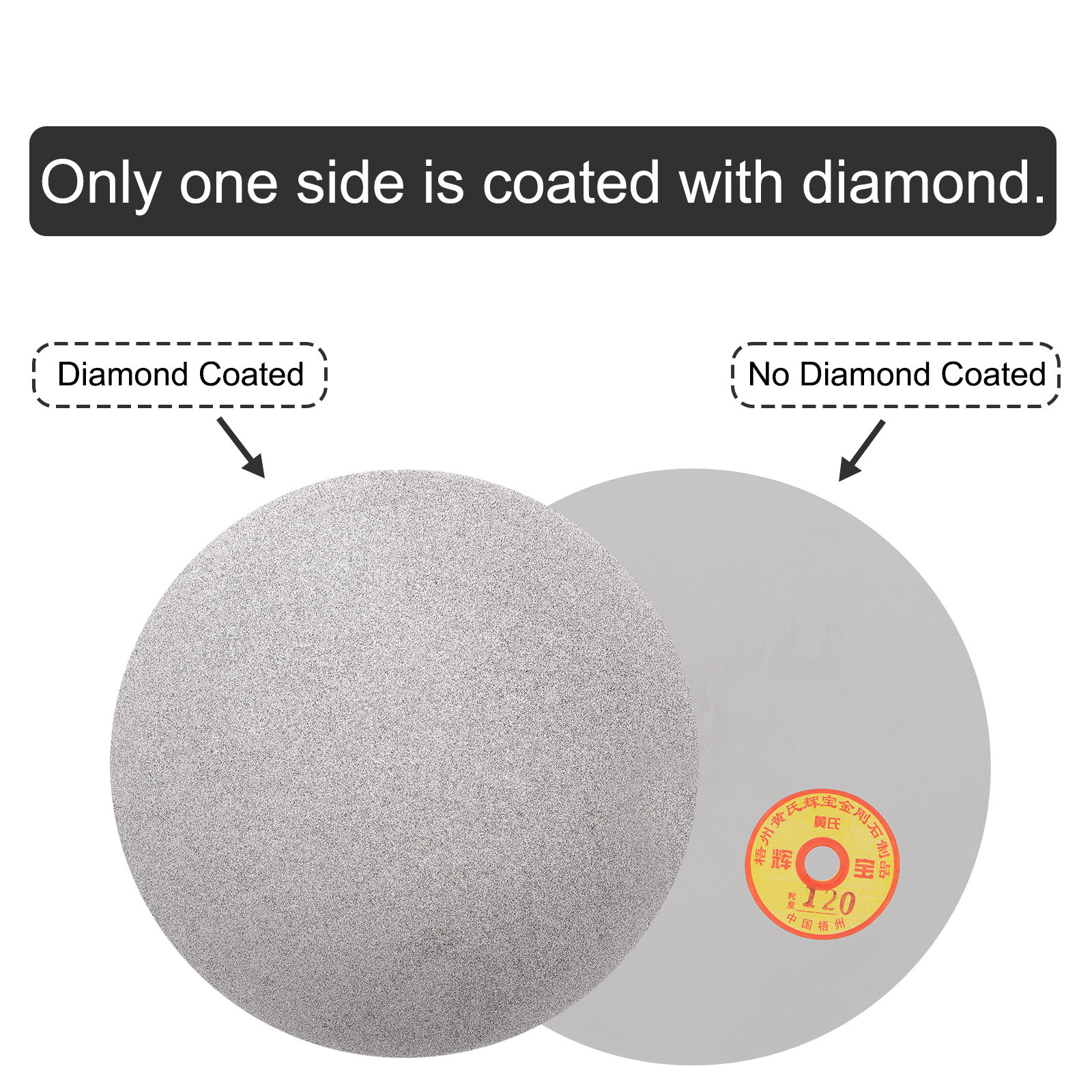 Diamond Sanding Grinding Disc 12″ Grit 120 No Center Hole Flat Lap Wheel Disk