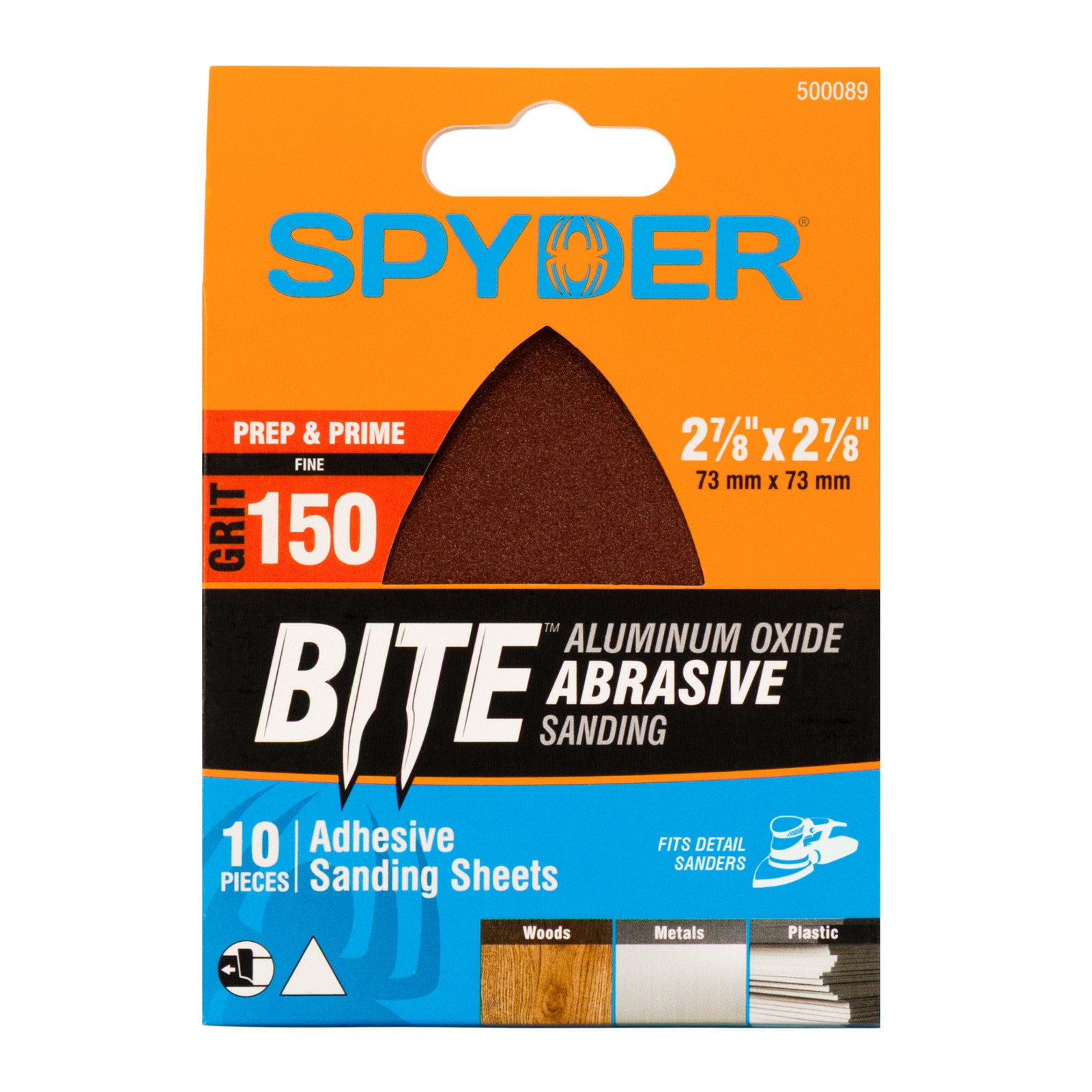 Spyder 2-7/8 in x 2-7/8 in 150 Grit Detail Sanding Sheets 10-Pack 500089