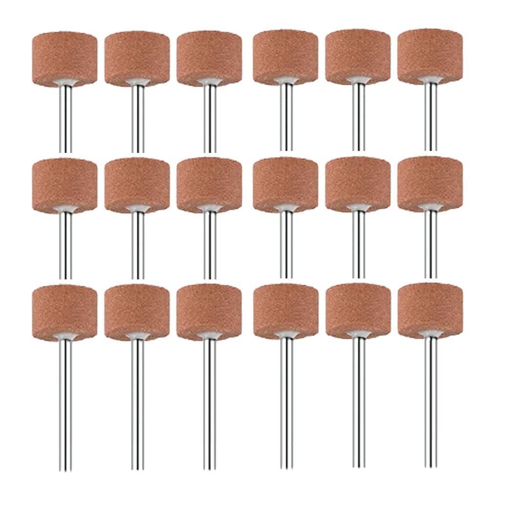 18pcs Rotary Grinding Stones, 1/8” Shank 15MM Cylinder Shape 15mm, Red