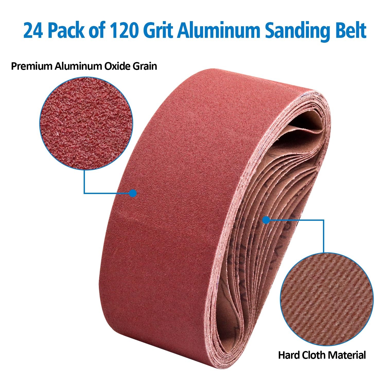 3 x 21 inch Belt Sander Sanding Belts, 120 Grit 3 x 21 3x21in, 120