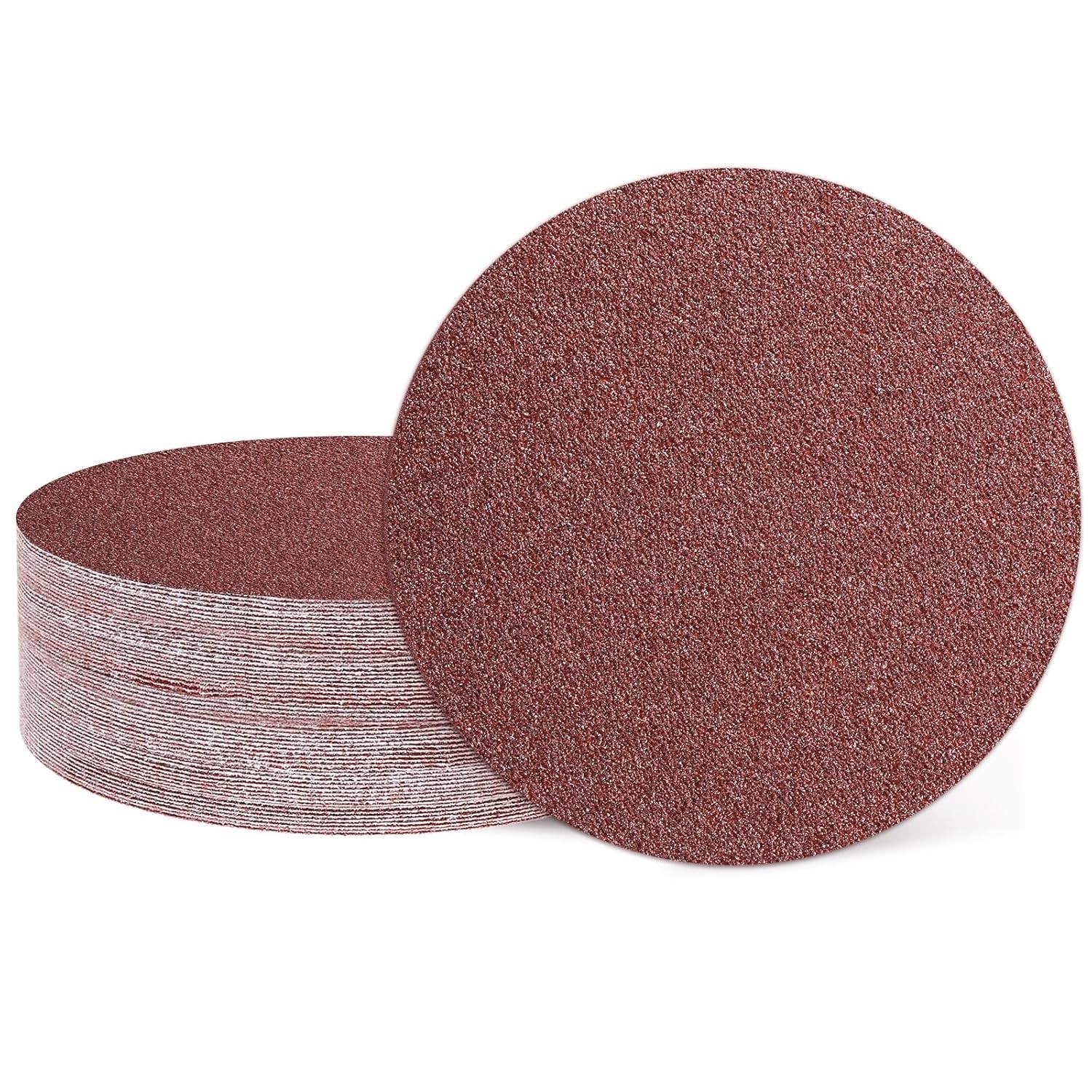 25 Pcs 6 Inch Sanding Discs, 36 Grit Hook and Loop Sandpaper, No-Hole Aluminu…