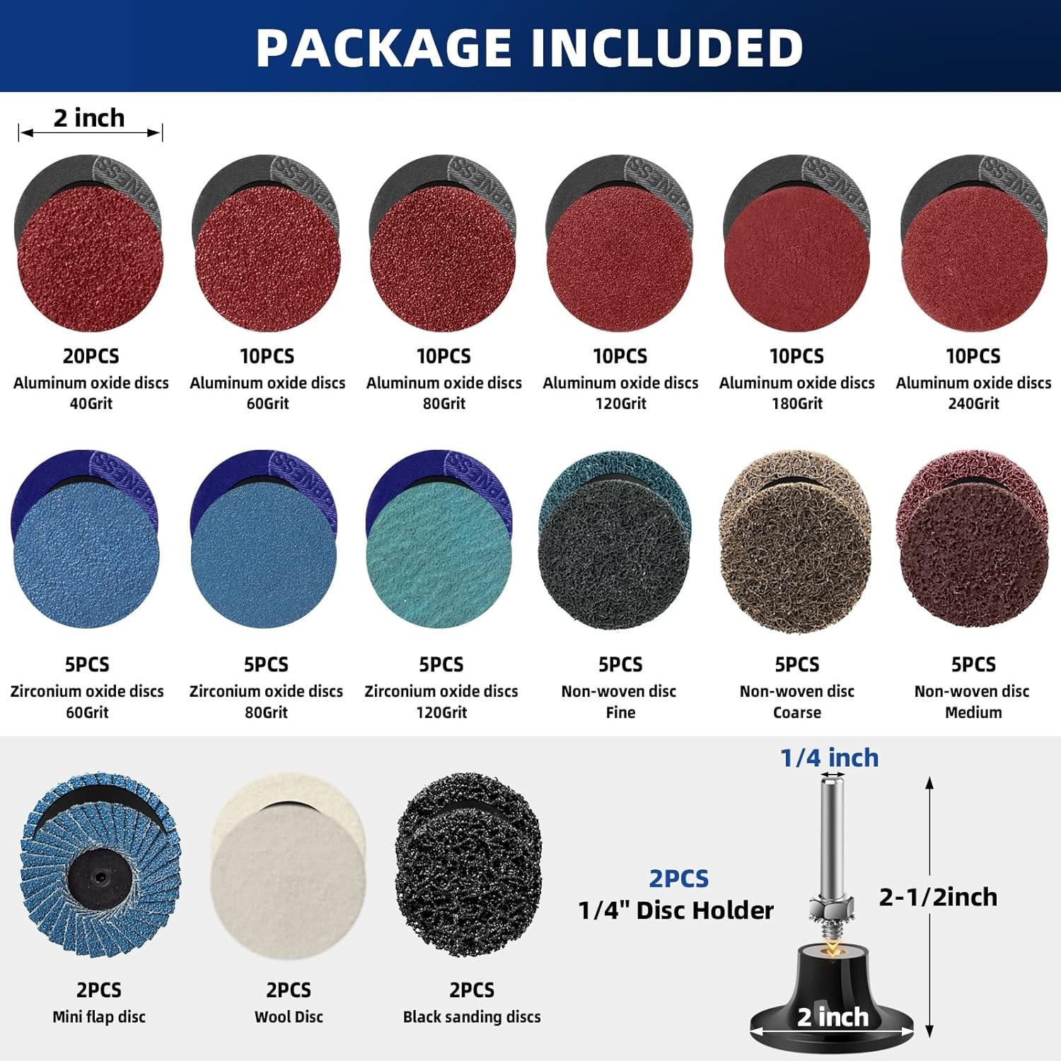 Quick Change 108-Peice Aluminum Oxide Sanding Disc Kit – Rust & Paint Removal