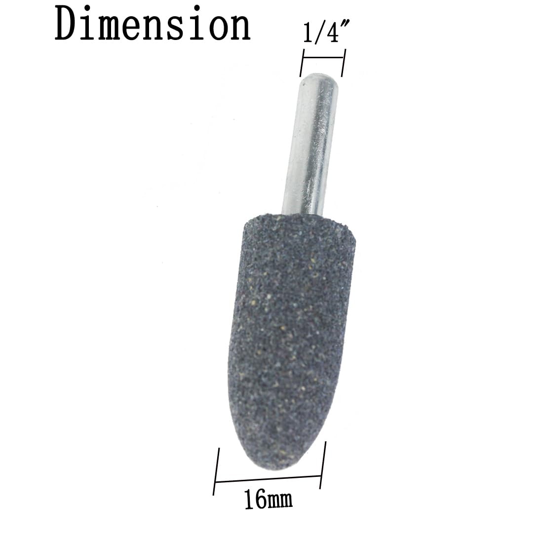 Luo ke 16 mm Cone Shape Grinding Stone – 1/4″ Shank Aluminum Oxide Mounted Gr…
