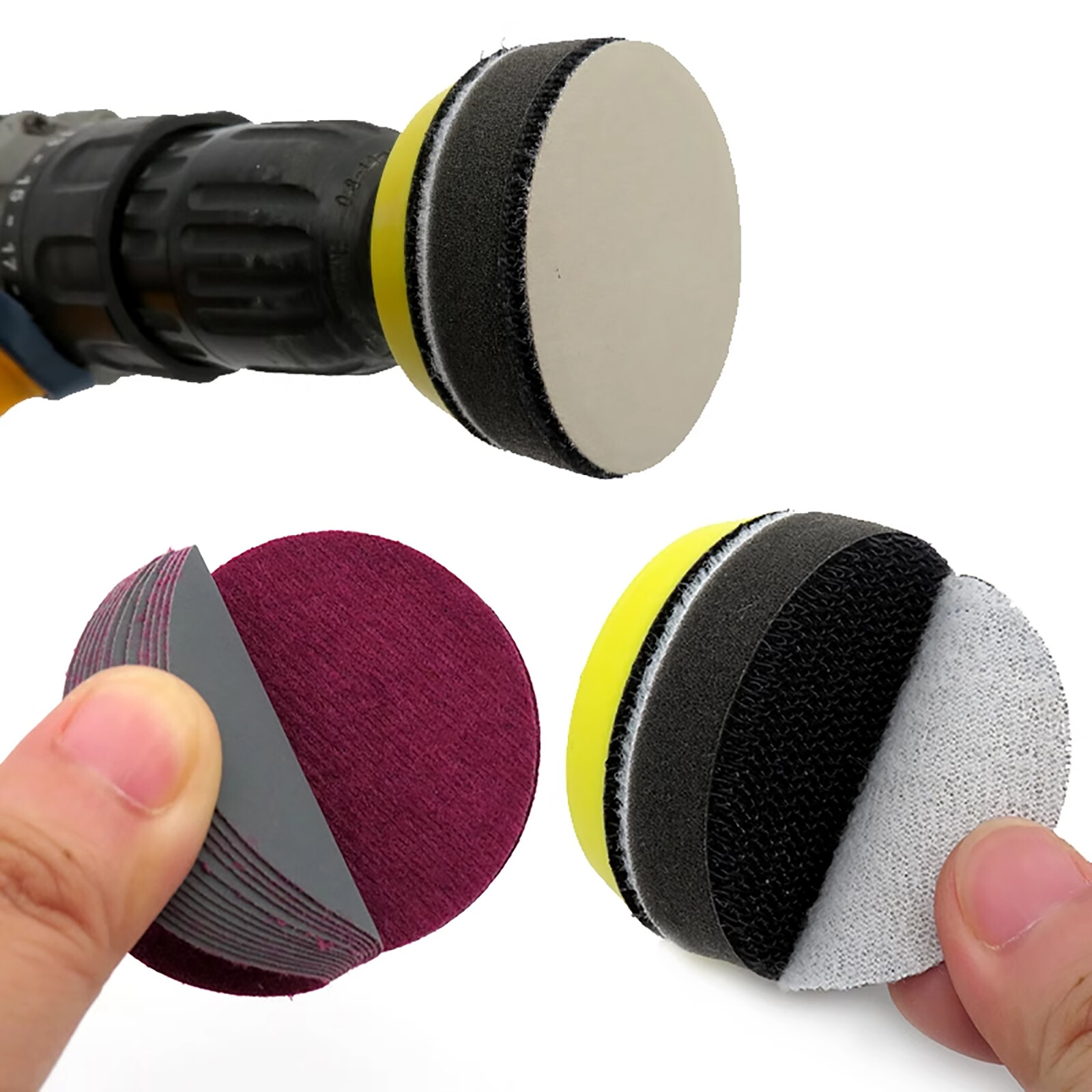 2 inch 50mm Hook Loop Sanding Disc Sandpaper Pads Wet & Dry 60 Grit -10000 Grit