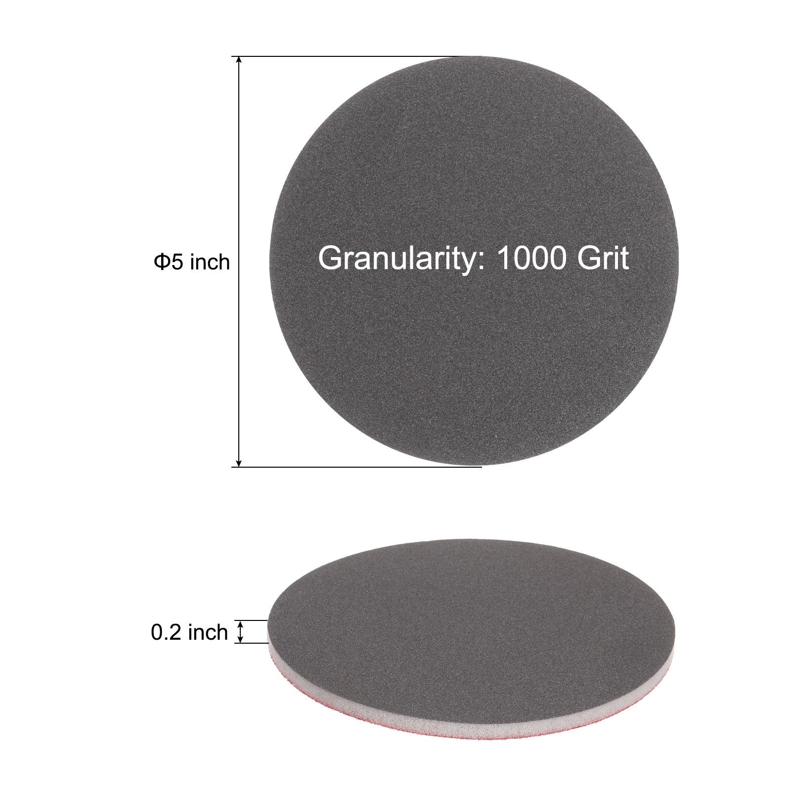 25pcs 1000 Grit Sanding Sponge 5 Inch Hook and Loop Sanding Disc Wet/Dry