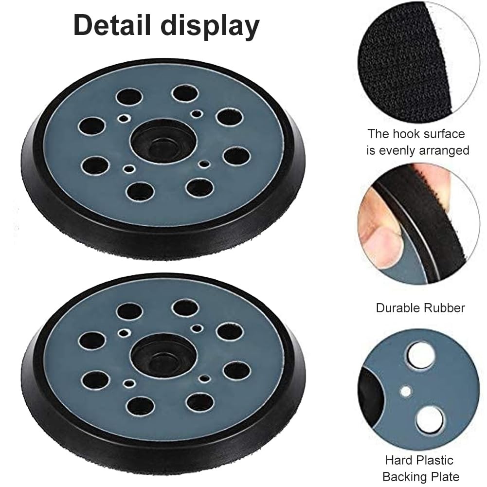 5″ 8-Hole 4-Screw Hook Loop Sander Pad Replacement for Dewalt DWE64233 N329079