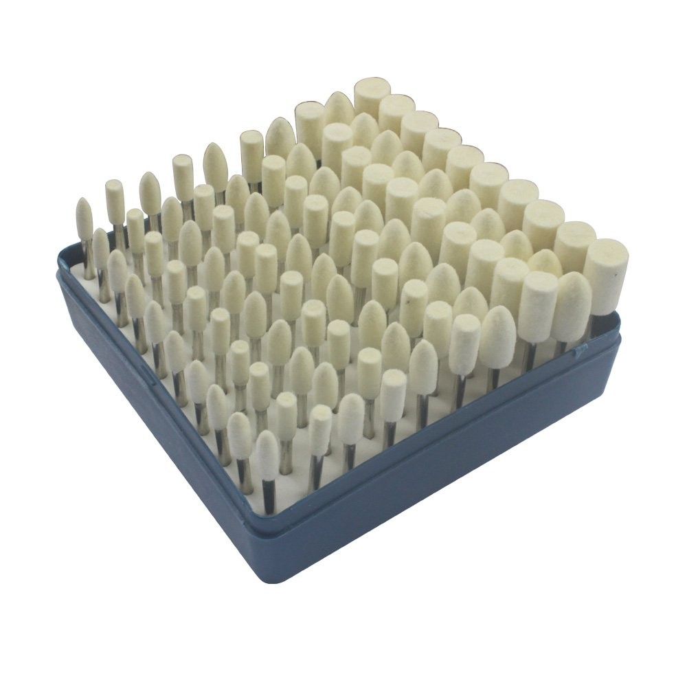 Carving Expert 100pcs Multifunctional Wool Felt Mandrel Mounted Grinding Poli…