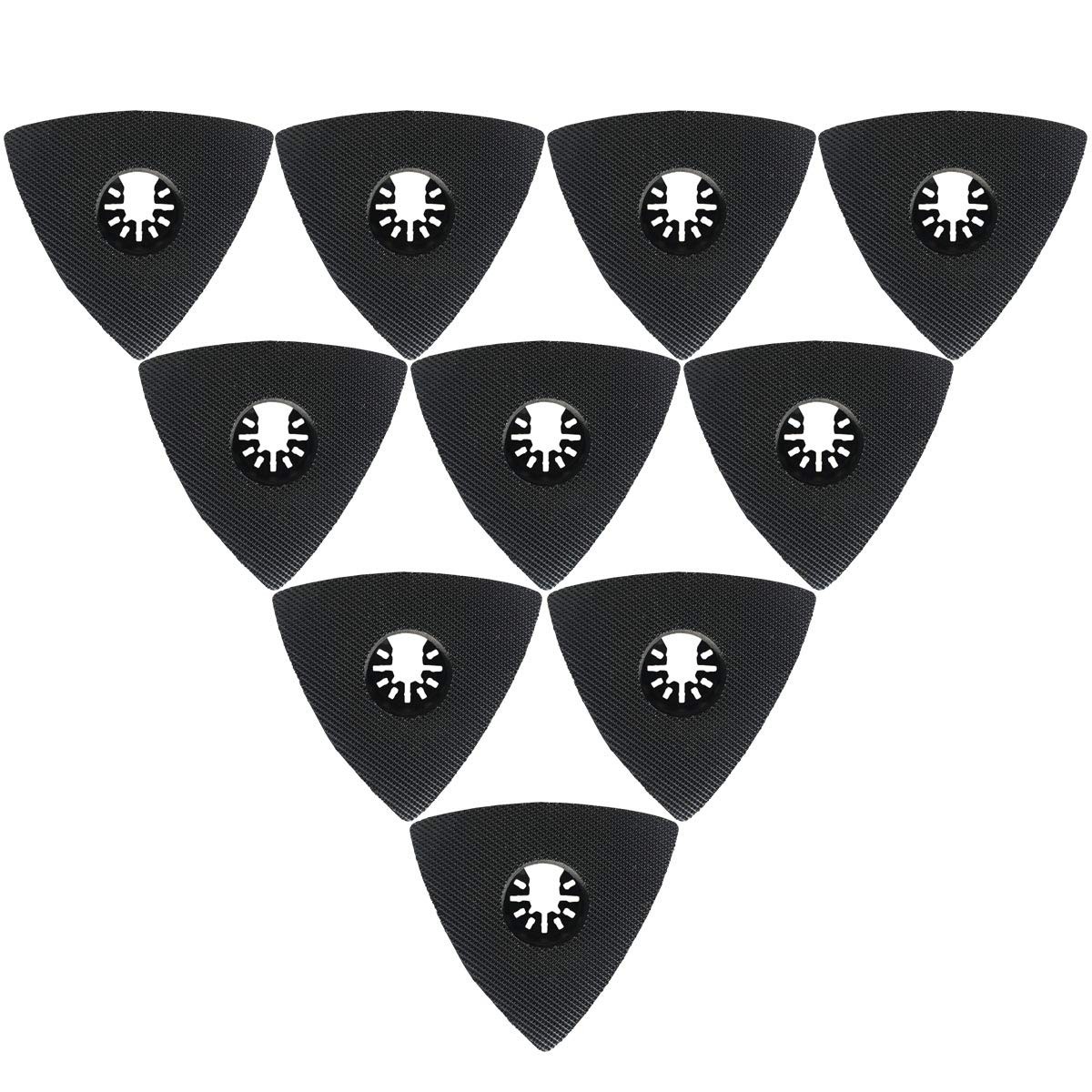 XXGO 10 Pcs 3-1/8 Inch 80mm 10 Triangle Sanding Pads, Black
