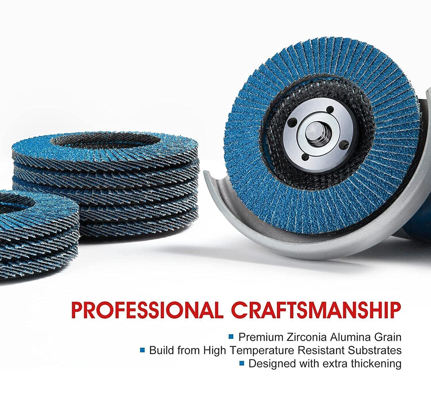 4-1/2″ Zirconia Flap Sanding Disc 40 60 80 120 Grit 4.5″ x 7/8″ Grinding Wheels