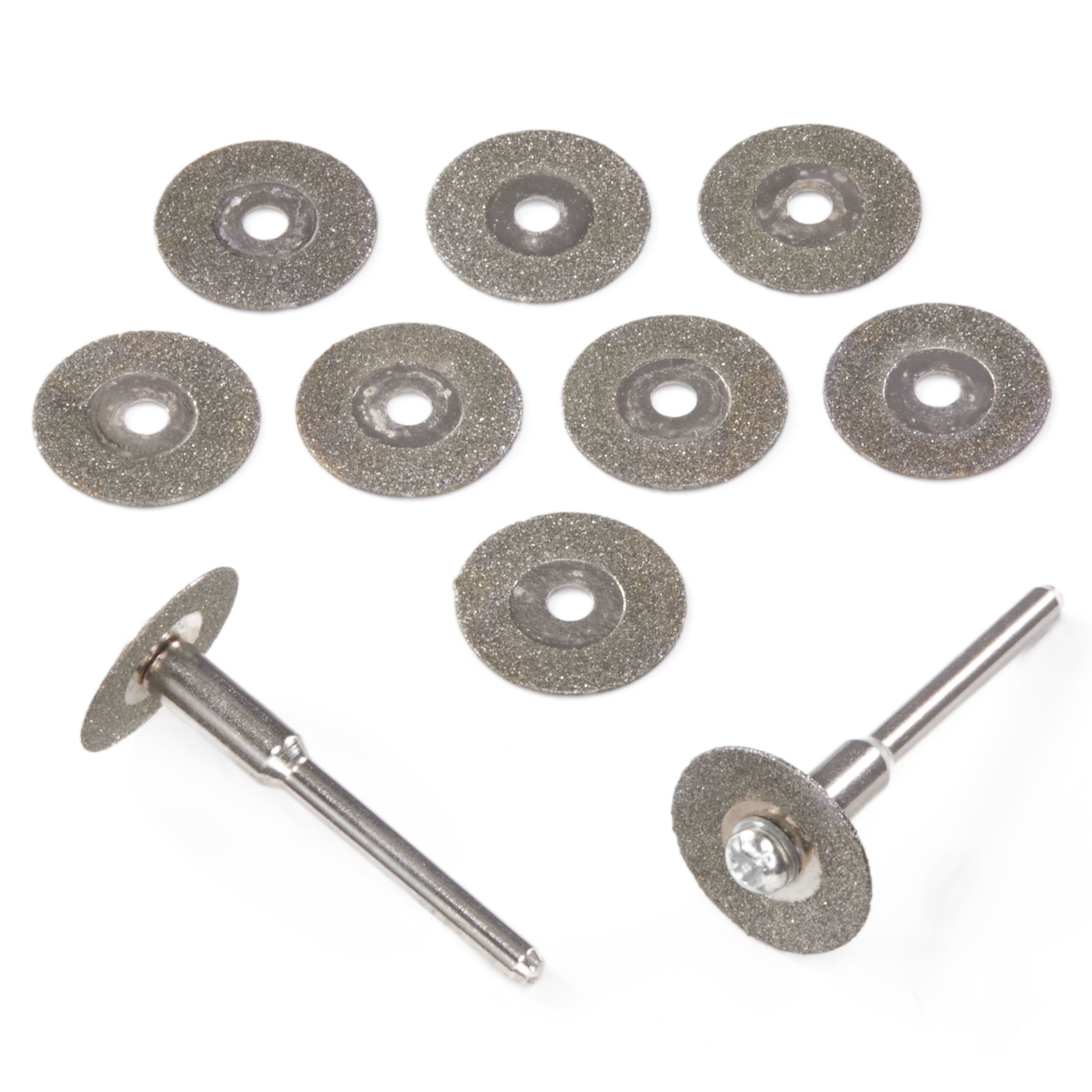 10Pcs Diamond Cutting Wheel 16mm with Mandrel (3mm) 2pcs for Dremel Rotary Tools