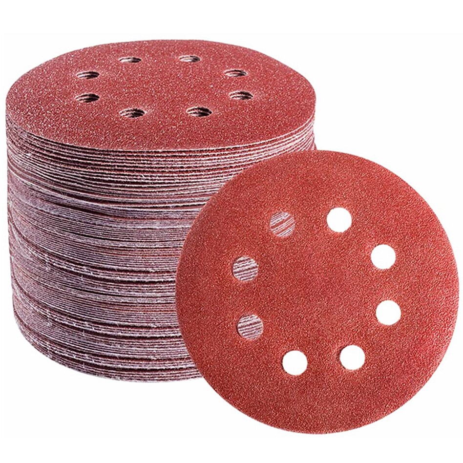5″ Sanding Discs 40 60 80 120 180 240 320 Grit Assorted Hook & Loop 8-Holes