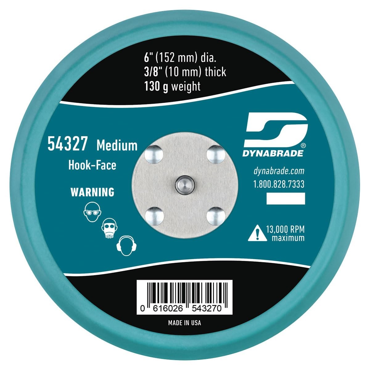 Dynabrade (54327) 6″ (152 mm) Diameter Hook-Face Full Size, Factory