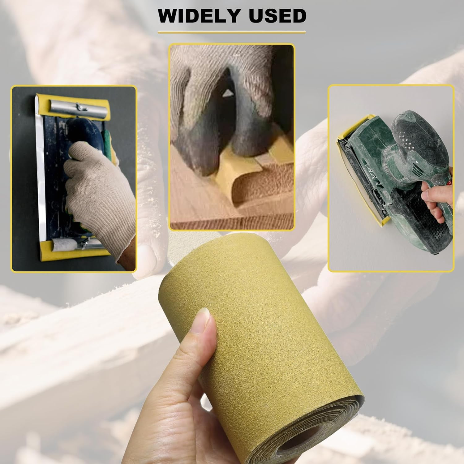 Total 20 Yards Long 4-1/2″ Wide Continuous Roll Set – 80 120 220 320 Grit