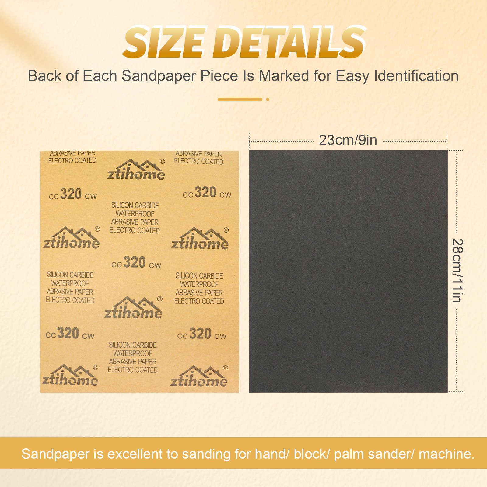 9×11 Wet Dry Sandpaper Sheets Silicon Carbide 80-2000 Grit Waterproof Automotive