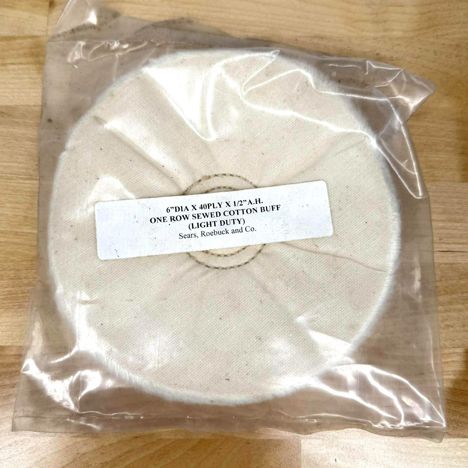 Sears Craftsman 6″ Buffing Wheel 1/2″ Arbor Hole 40Ply Cotton Buff New Sealed
