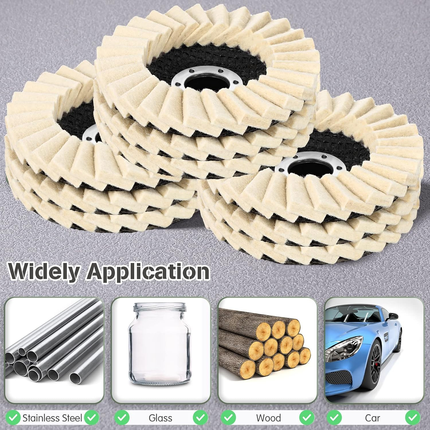 12 Pcs Angle Grinder Buffing Wheel Stainless Steel Polishing Kit Include 9 Pcs F