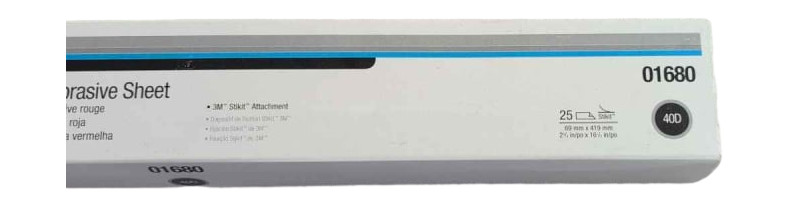 3M 01680 Red Abrasive Stikit 40 Grit Sanding File Sheet 2.75×16.5 25pk