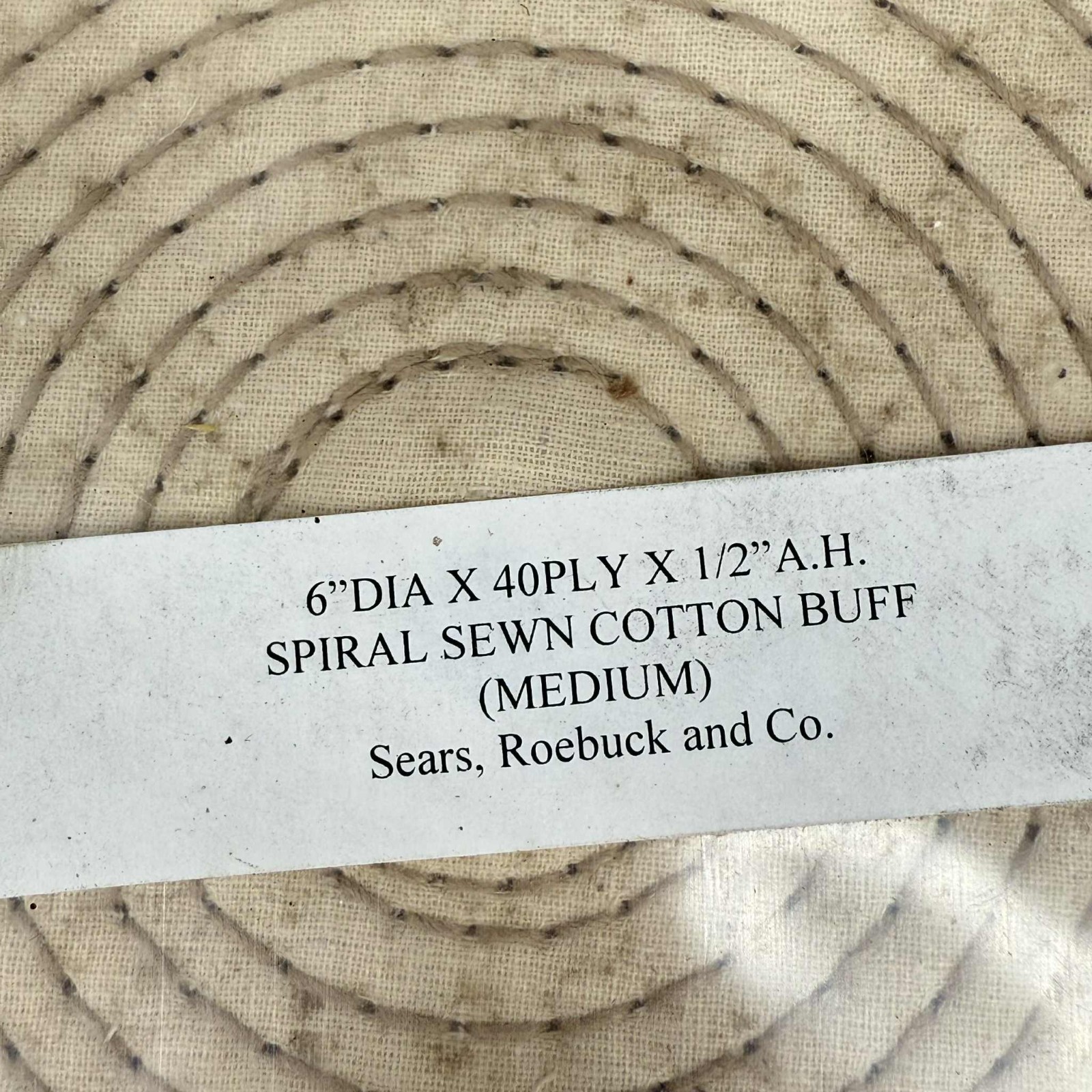 Sears Craftsman 6″ Buffing Wheel 1/2″ Arbor Hole 40Ply Cotton Buff Coarse New