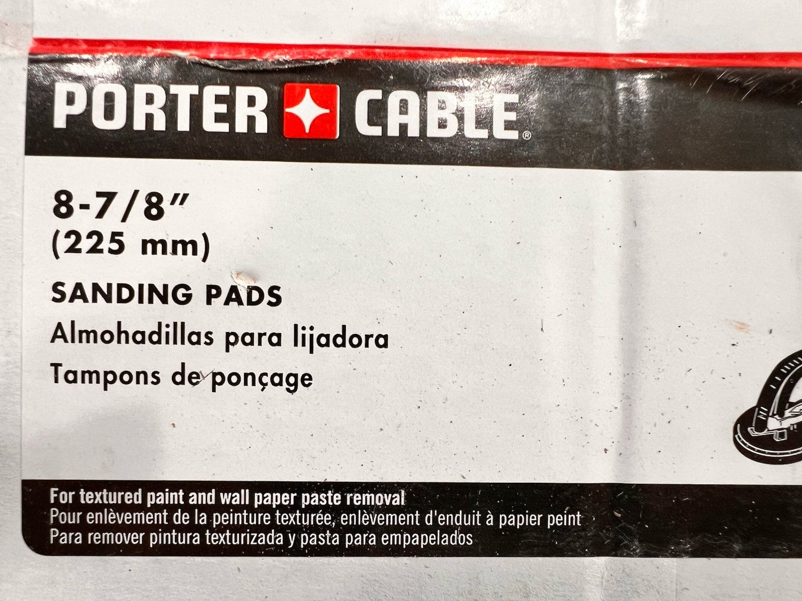 Porter Cable 9-In. Drywall Sander Pad 80 Grit For 7800 77085 Pack of Five New