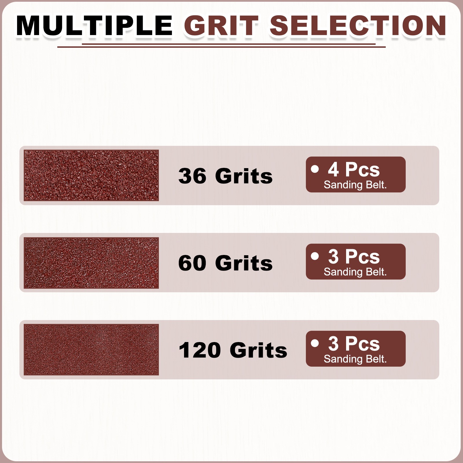 2 x 72 Inch Sanding Belts, 10 Pcs 36/60/120 Grits Aluminum Oxide