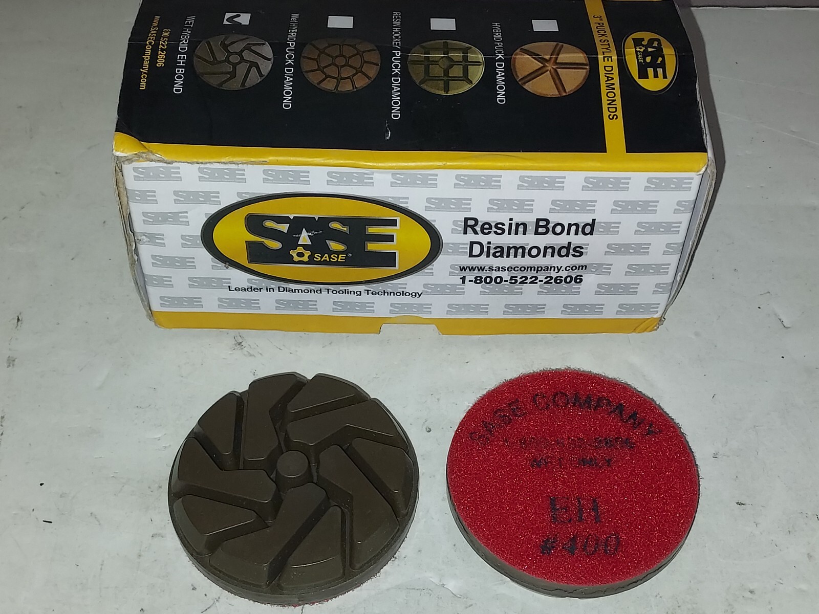3″ WET Hybrid Diamonds EH-BOND Polishing Pads For Concrete Floor #400/9pcs Box