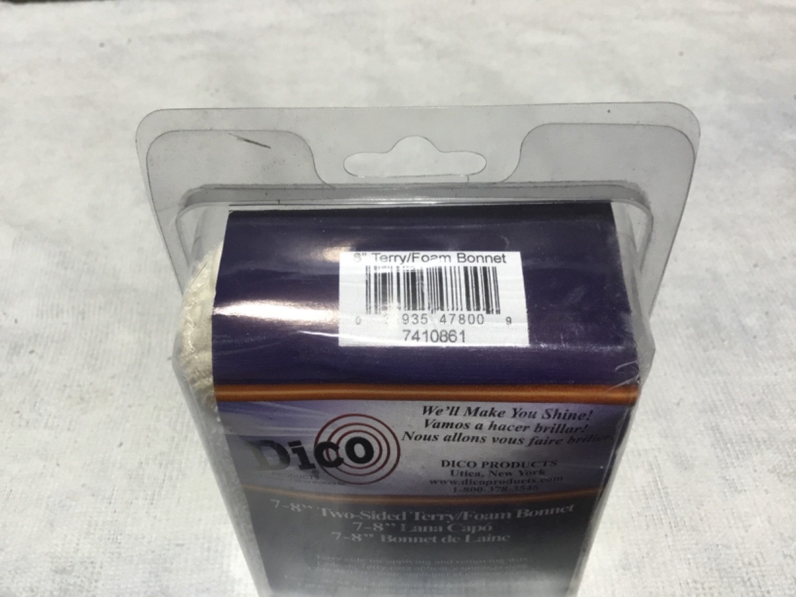 DICO #7410861 7″-8″ TERRY/FOAM TIE ON BONNET LOT OF 2 BRAND NEW IN PACKAGE
