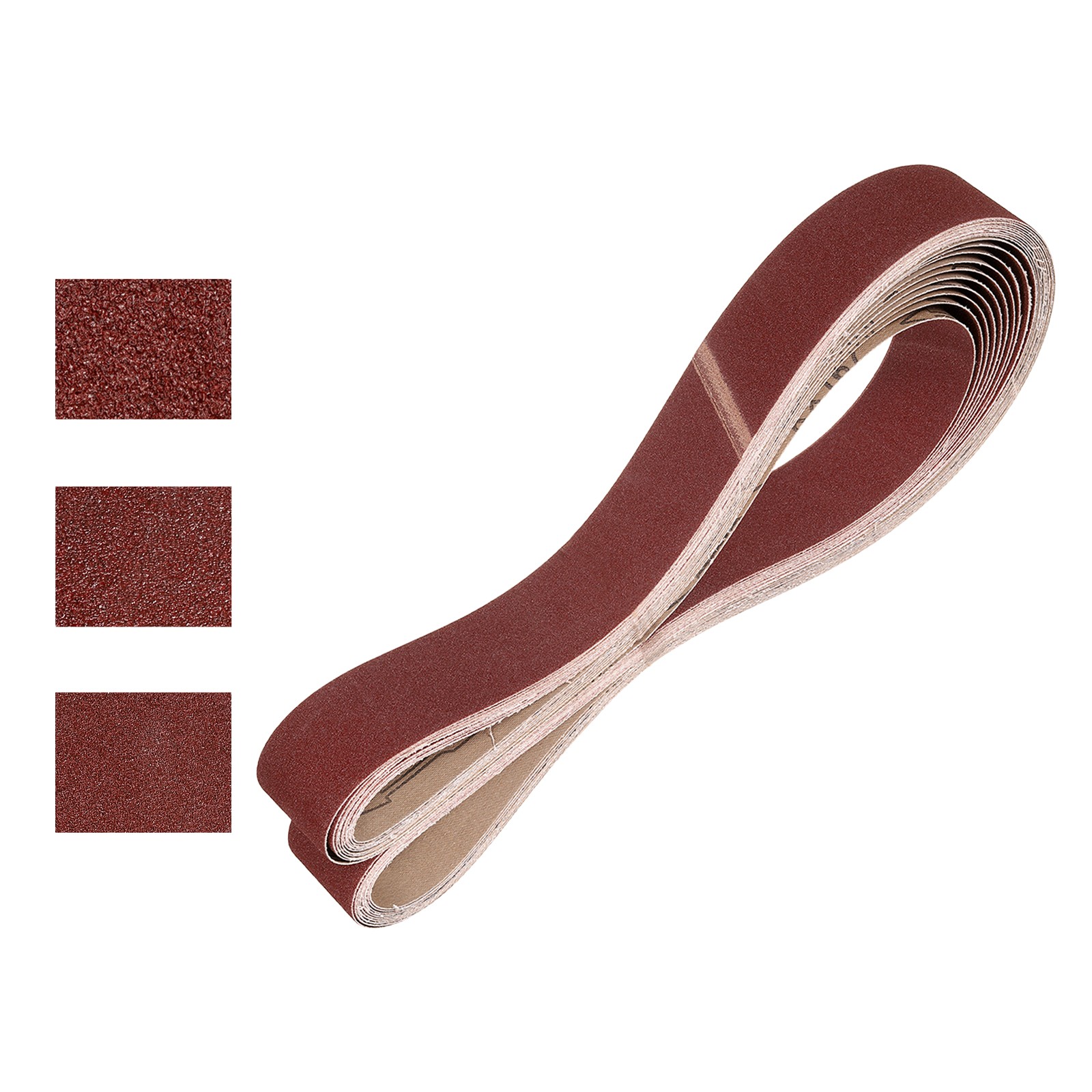 2 x 72 Inch Sanding Belts, 10 Pcs 36/60/120 Grits Aluminum Oxide