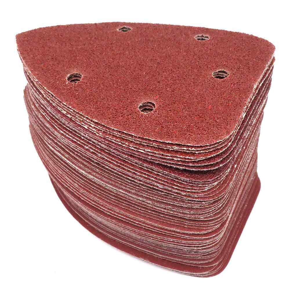 5 Hole Sanding Sheets Triangle Mouse Detail Sander Pads Sandpaper 40-2000 Grit