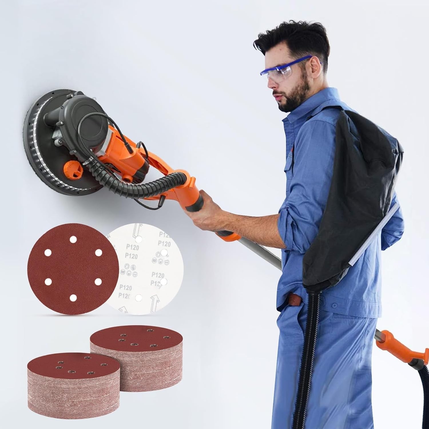 50pcs 9 inch 6 Hole Sanding Discs Set -10 Each of 60 80 120 150 240 Grits, 9″…