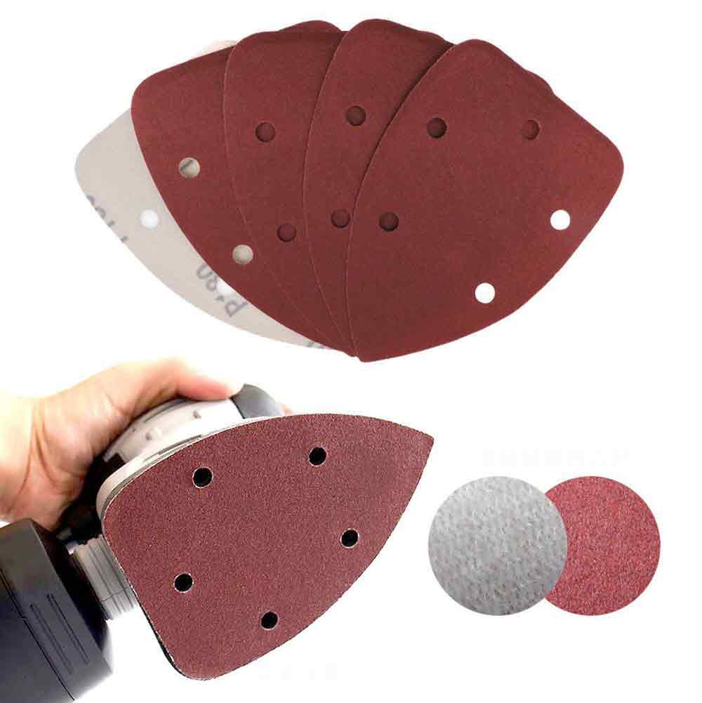 5 Hole Sanding Sheets Triangle Mouse Detail Sander Pads Sandpaper 40-2000 Grit