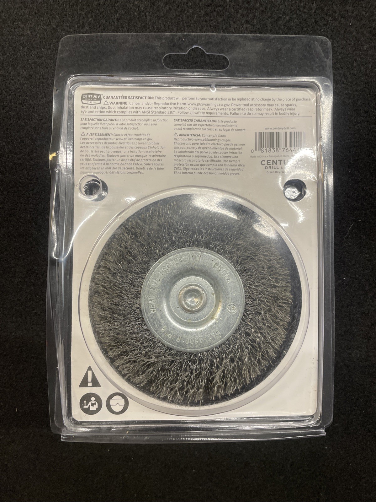 Century Drill & Tool 76443 4″ Fine Crimped Radial Brush Open Box