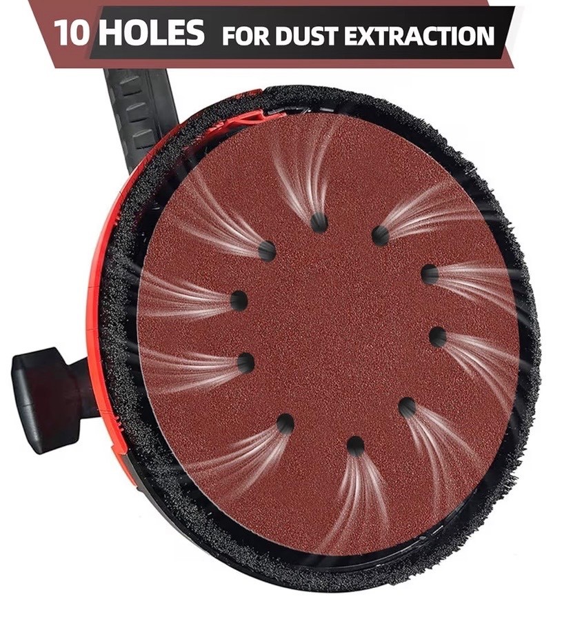 50 Pack 9-Inch 10-Hole Hook-and-Loop Sanding Disc, 80 120 240 Grit Aluminum Oxid