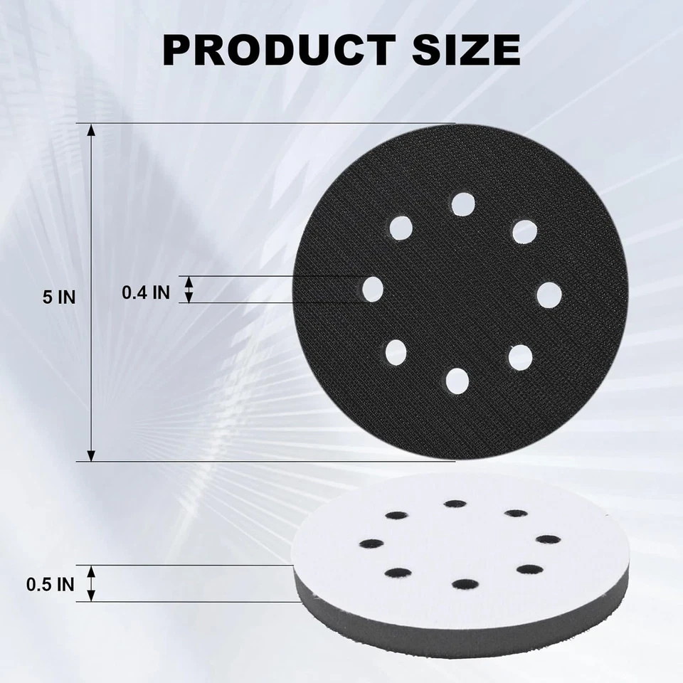 4Pack 5 Inch 8 Holes Orbital Sander Foam Pad,Hook and Loop Foam Sanding Pads,Spo