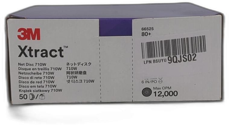 3m Xtract Net Disc 710w, 80+, 5 In, Die 500x, Pack Of 50 Hook And Loop Sanding