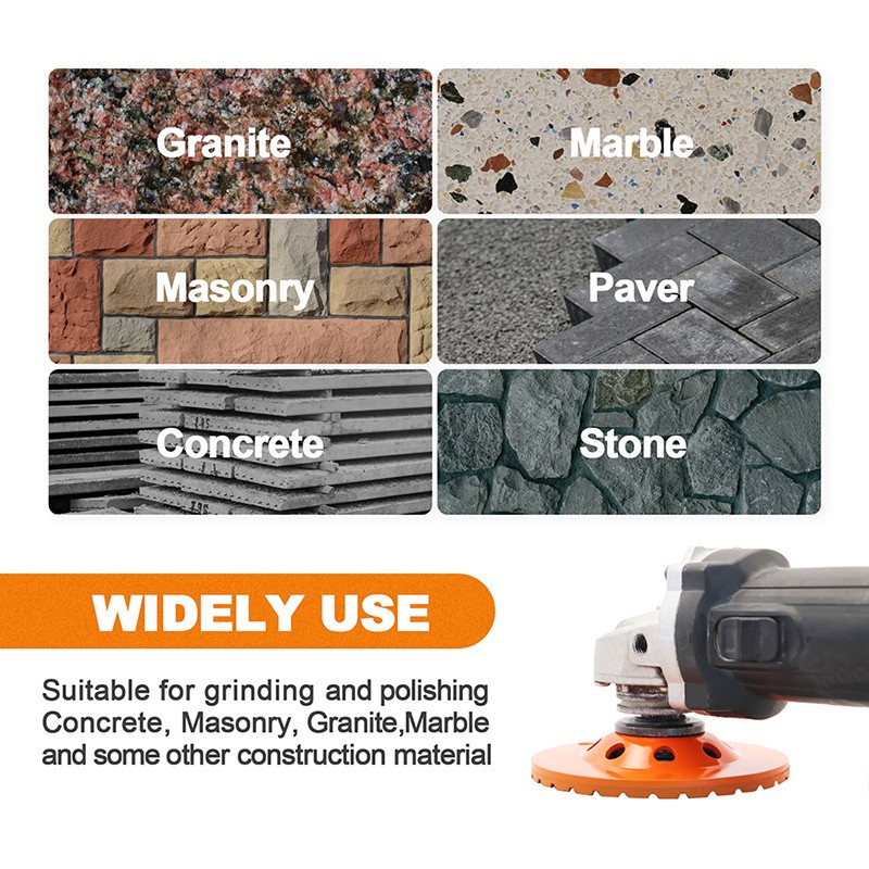 4.5” Diamond Grinding Cup Wheel Turbo Row Polishing Disc for Concrete Masonry