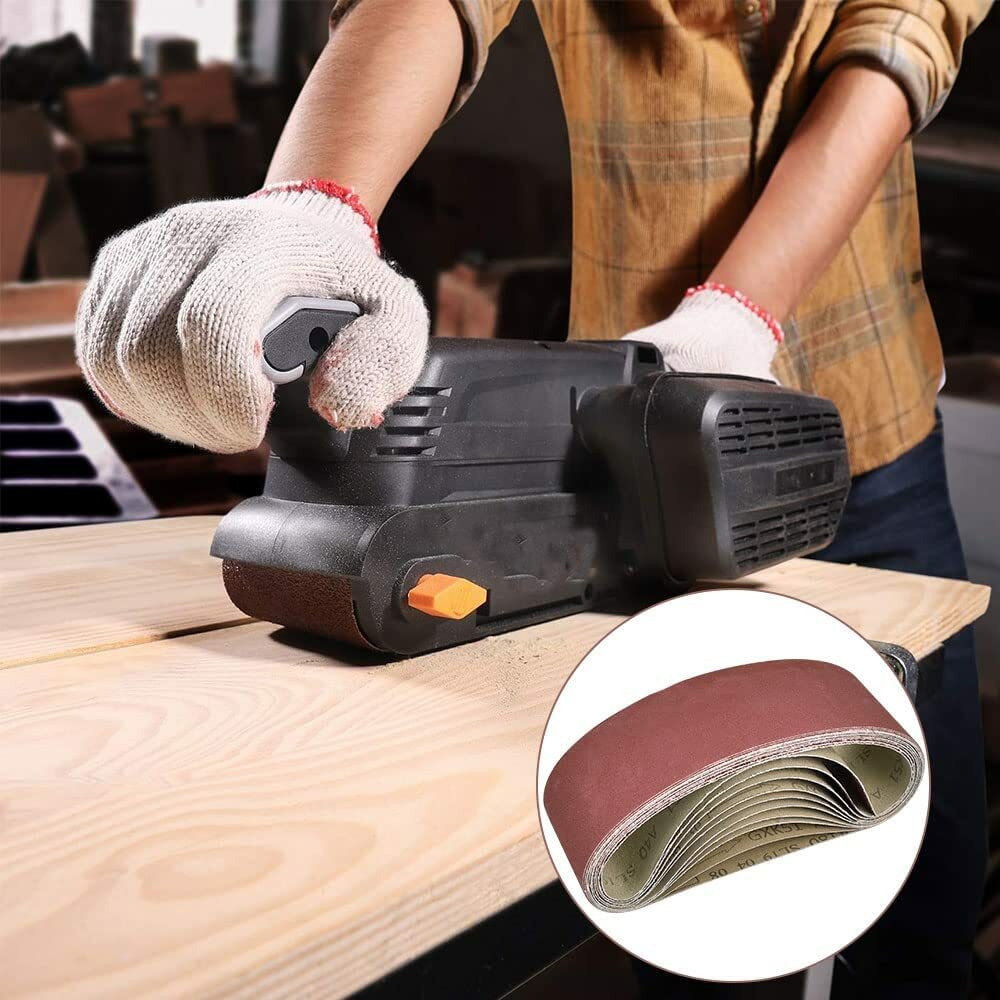 20PCS 3″ x 21″ Sanding Belts 40 60 80 120 150 240 400 Grit Belt Sander Sandpaper
