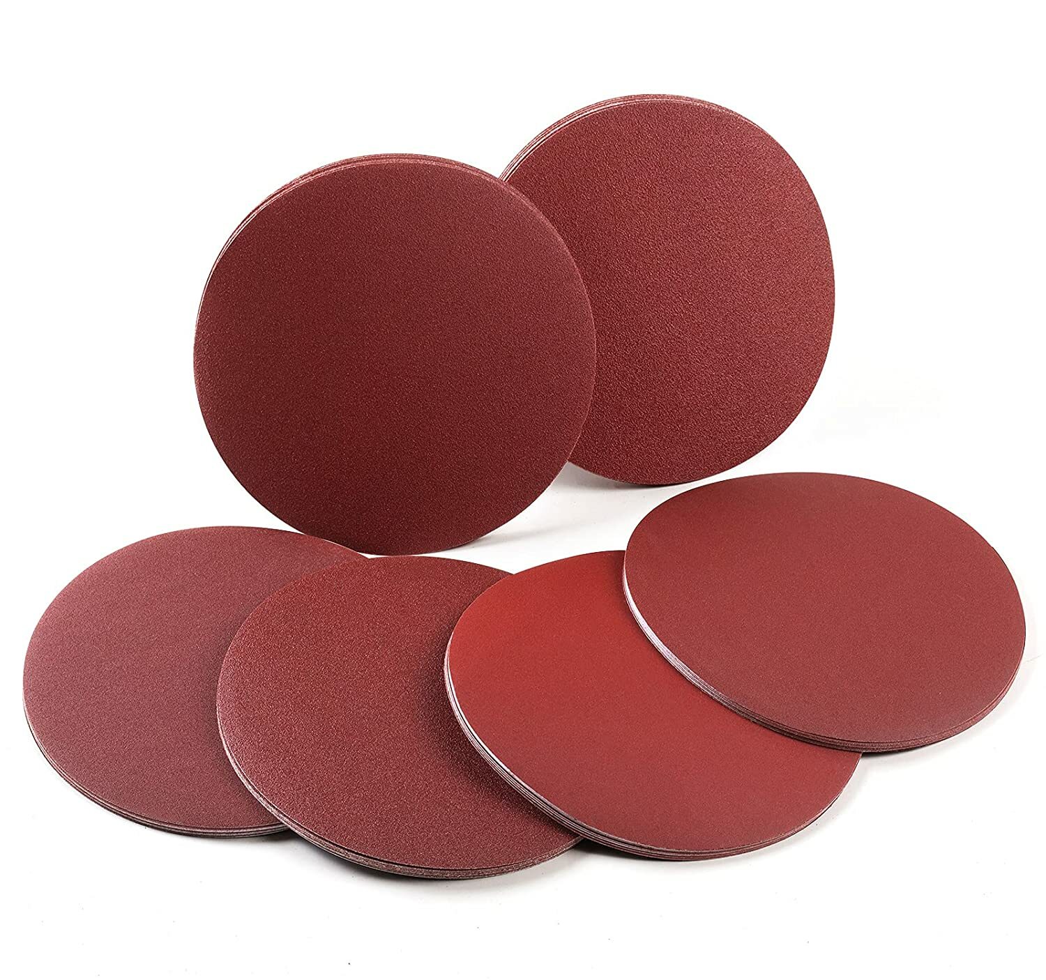 60 Pack 8 inch PSA Sanding Discs Self Adhesive 80-400 Grit Sticky Back Sandpaper