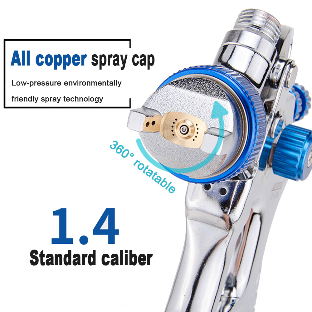 Mini HVLP Paint Spray Gun Kit Air Regulator Gravity Feed Primer 1.4mm Nozzle