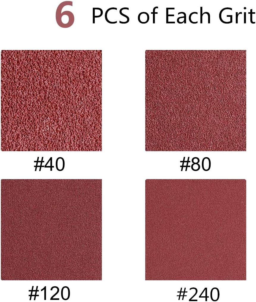 24 PCS 2-1/2 X 14 Inch Abrasive Sanding Belts, 6 Each of 40 80 120 240 Grit