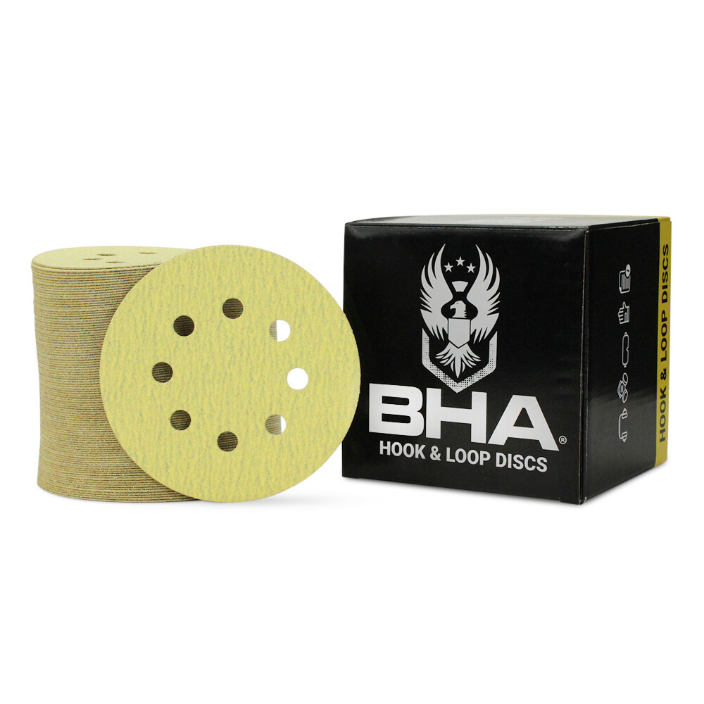 100 Pack – 5″ Inch 8 Holes 320 Grit Hook & Loop Sanding Discs Orbital DA Disks