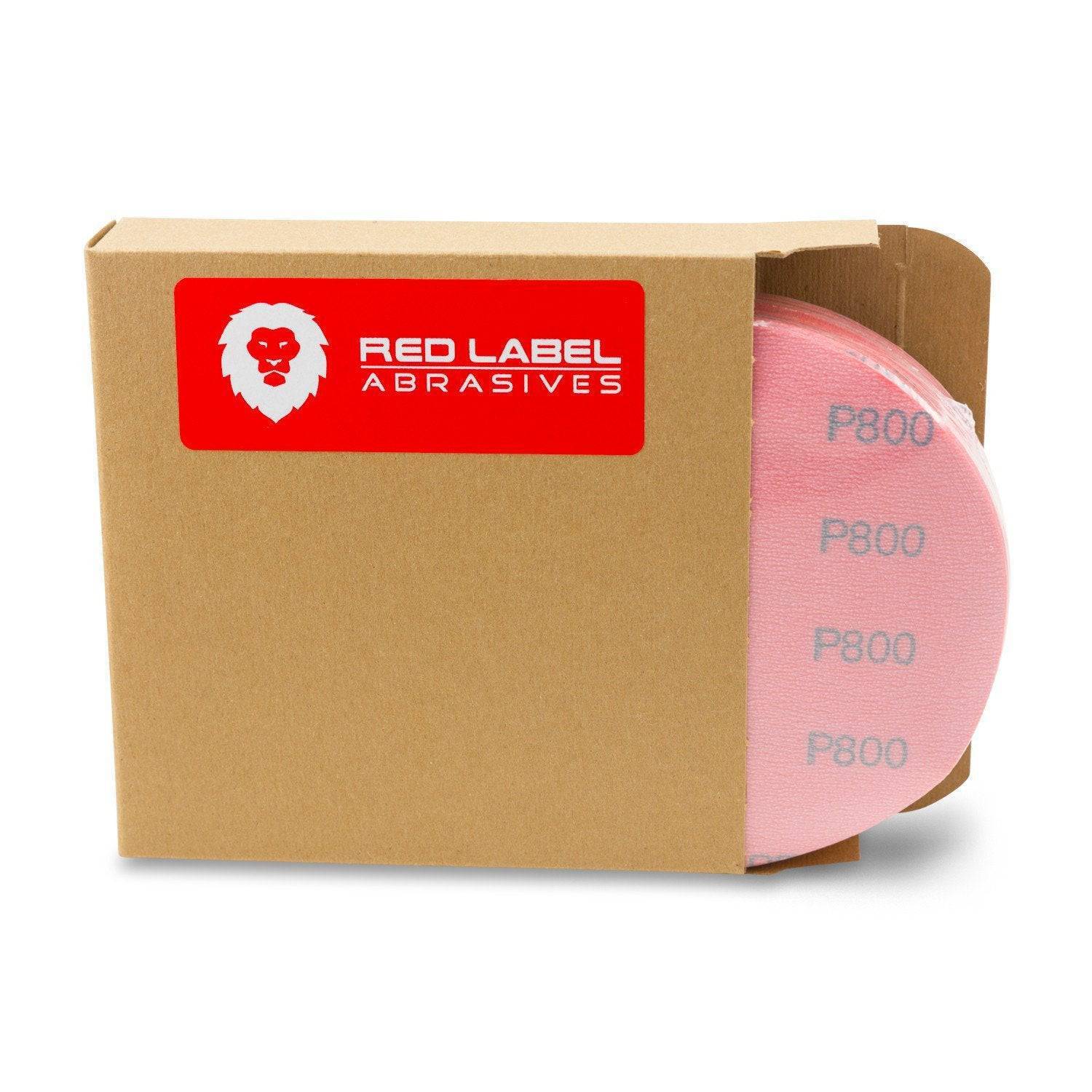 6 Inch Hook and Loop Orange Wet / Dry Auto Body Film Sanding Discs, 50 Pack