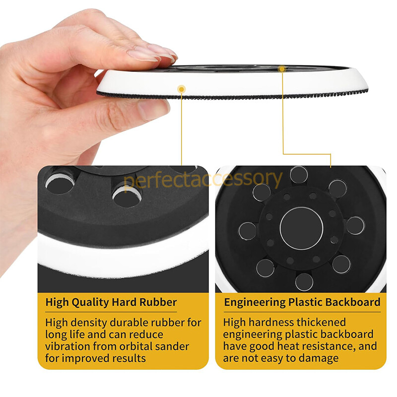 1/2/5Pcs 5″ 8Hole Hook&Loop Sander Pad For Bosch RS035 RS034 ROS10 ROS20 ROS20VS